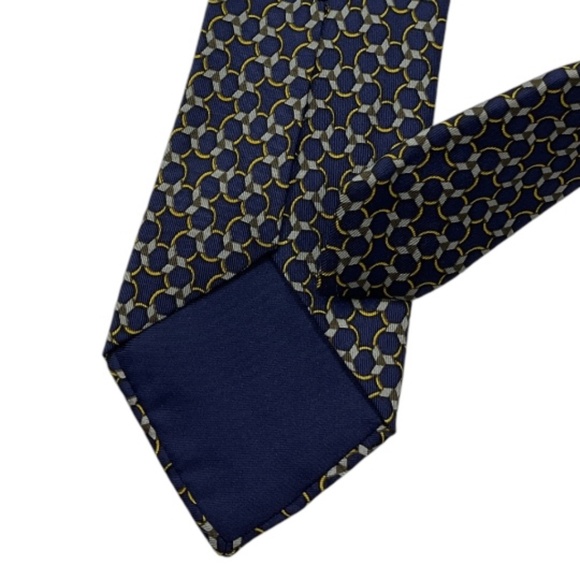 HERMÈS 7085 OA Blue Chain Silk LUXURY Tie FRANCE - Picture 5 of 5